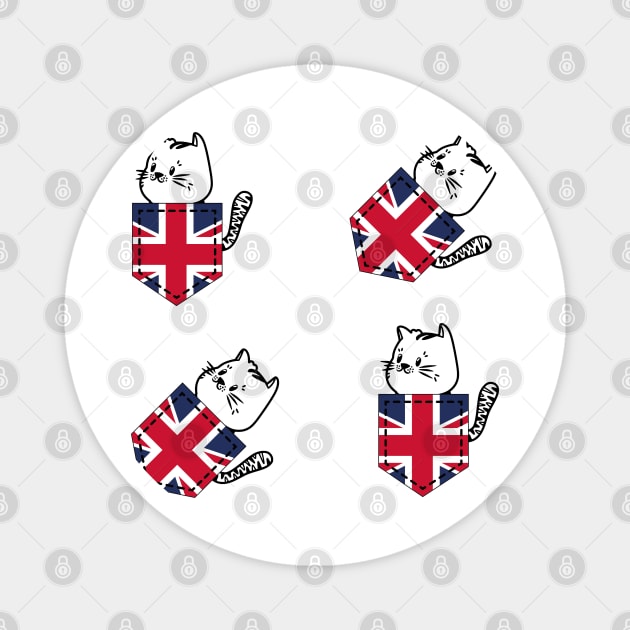 Patriotic Pocket Pussy - Cat Lover -  British Patriot Magnet by PosterpartyCo